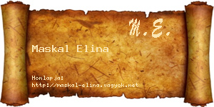 Maskal Elina névjegykártya